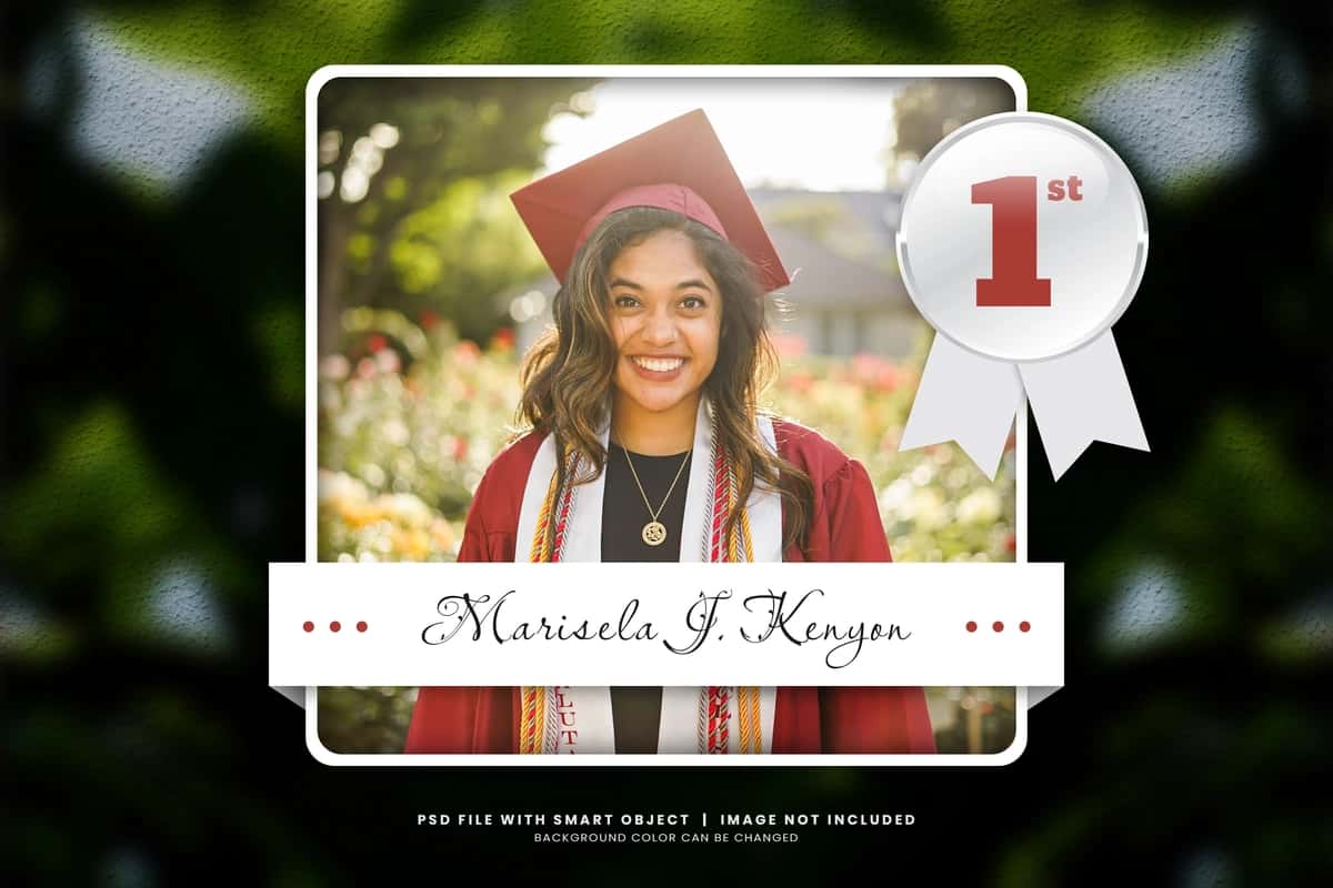 Bitiruv foto maketi shablon dizayni | Graduation photo mockup template design 1