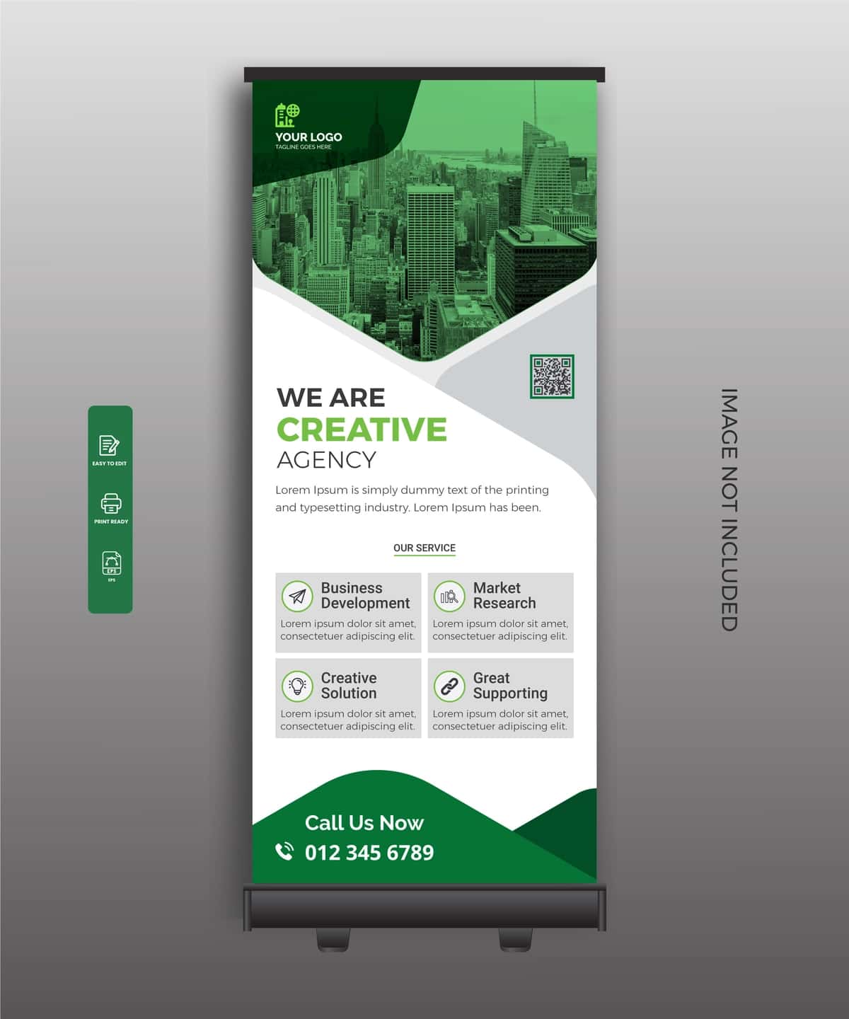 Korporativ biznes toʻplami banner shablon vektori | Corporate business rollup banner template vector 1