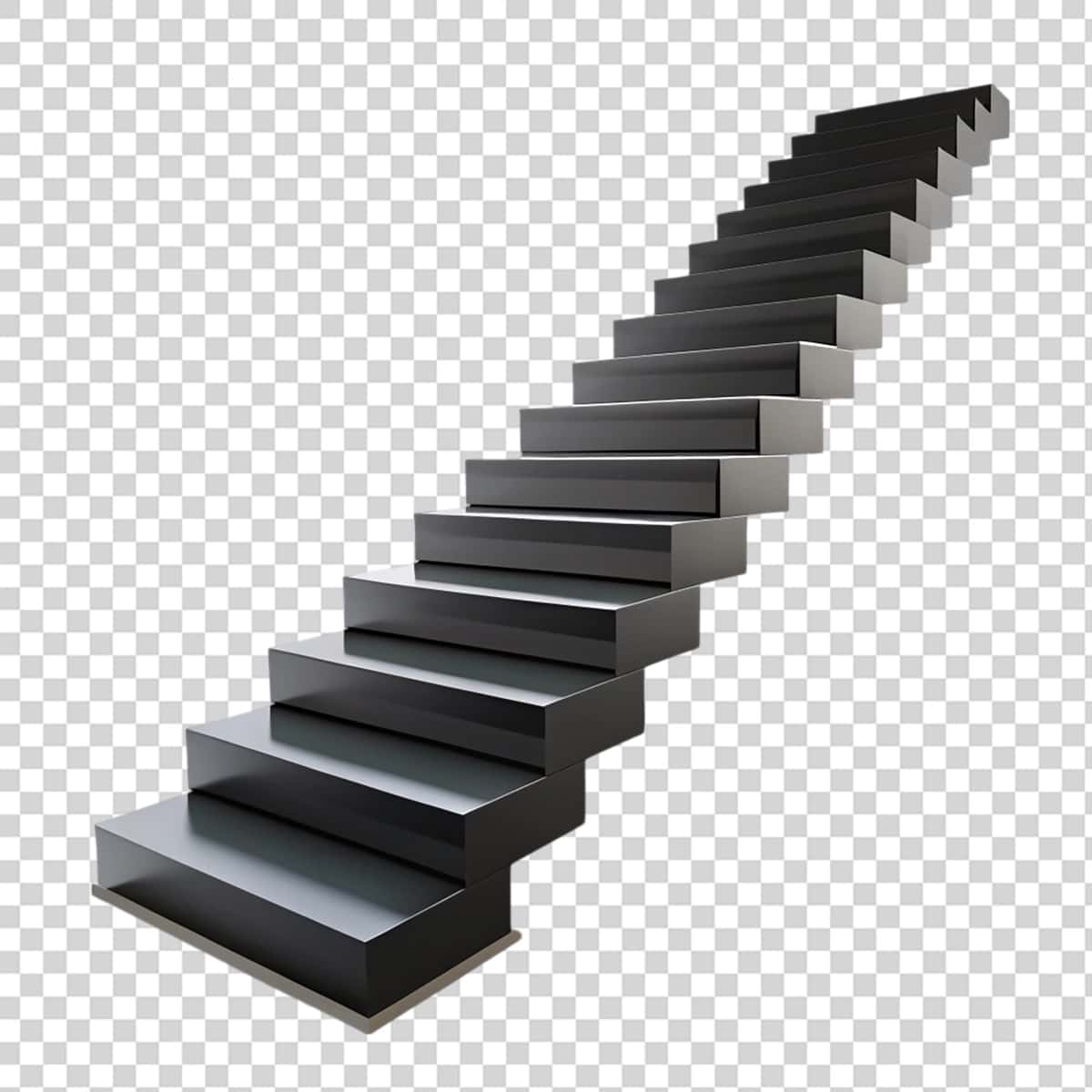 Qora zinapoyalar izolyatsiya qilingan shaffof fon | Black stairs isolated transparent background 1