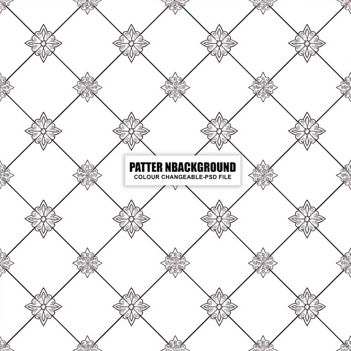 Elegant vintage bezakli geometrik gulli choksiz naqsh | Seamless pattern with elegant vintage ornamental floral geometric 1