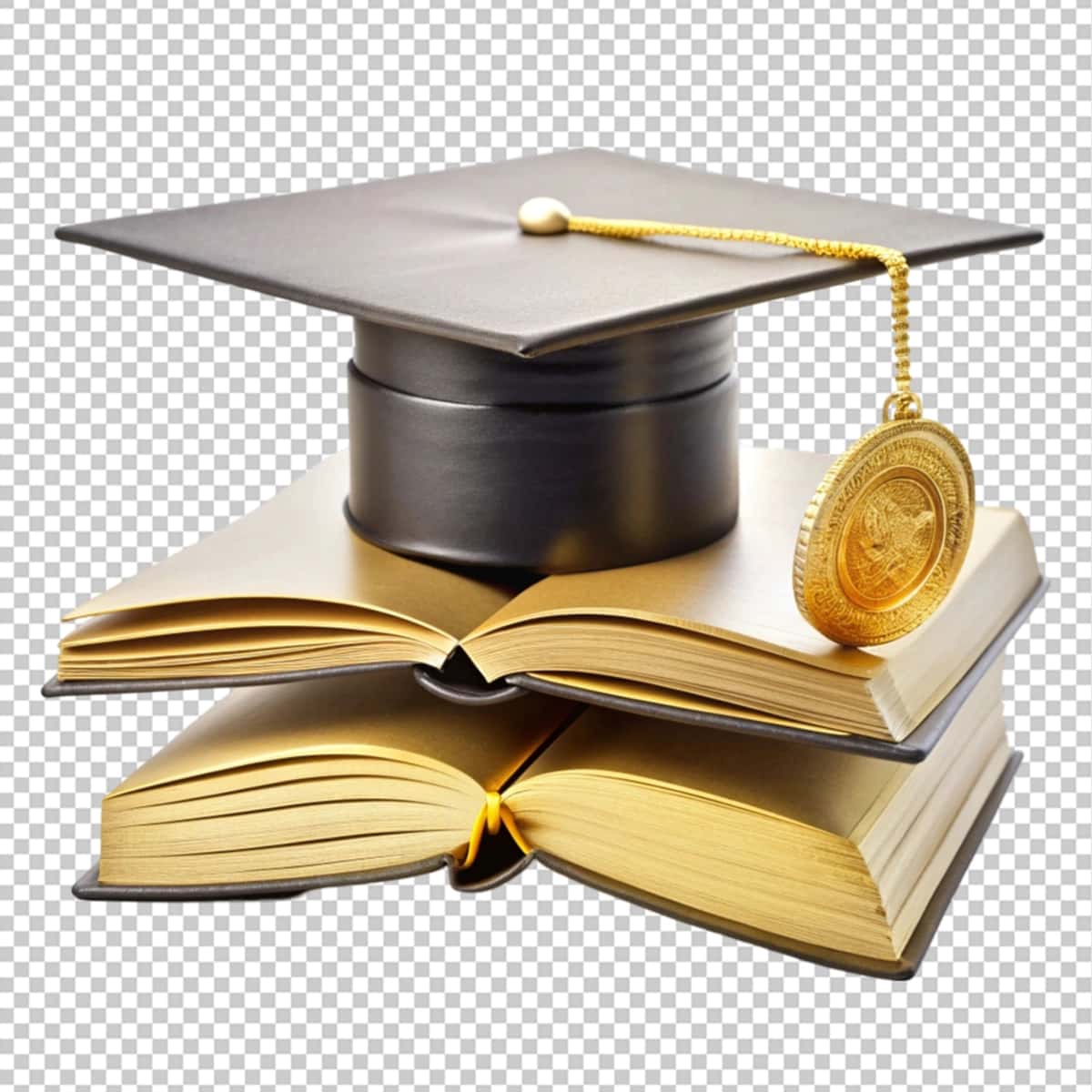 Bitiruv qopqog'i ochiq kitob oltin tanga | Graduation cap open book gold coin 1
