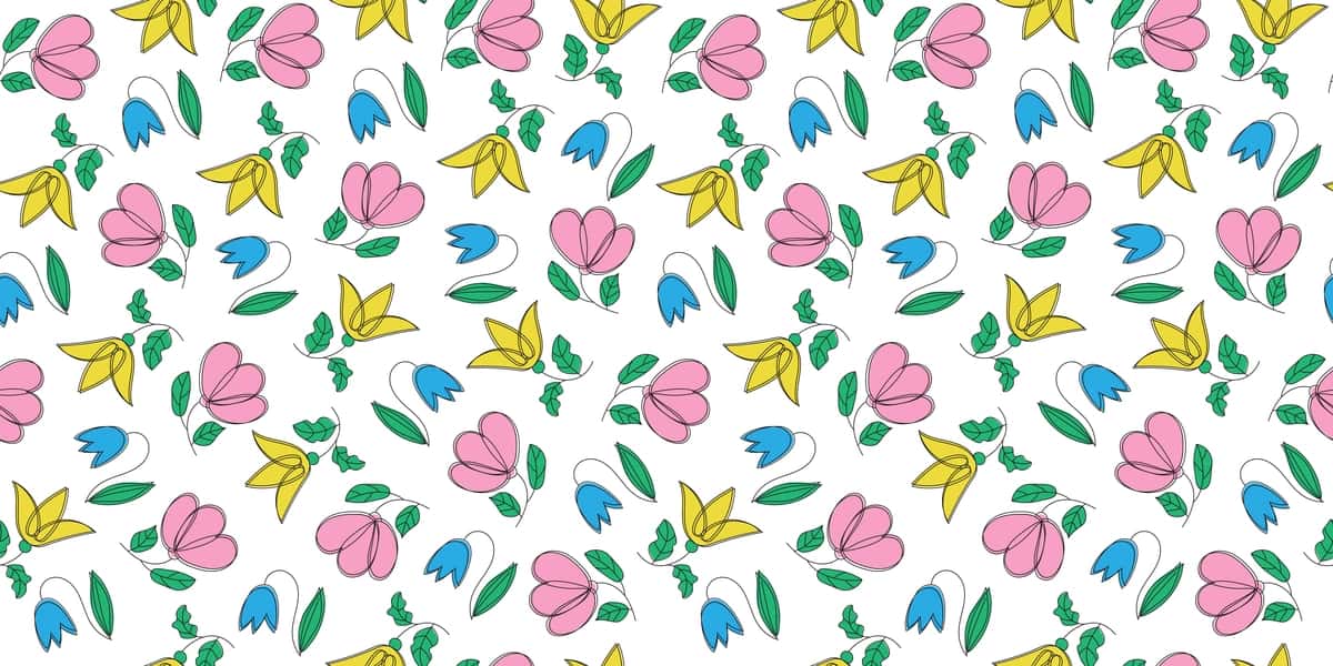 Gul naqshli mavhum gullar barglari choksiz fon rang-barang | Floral pattern abstract flowers leaves seamless background multicolored 1