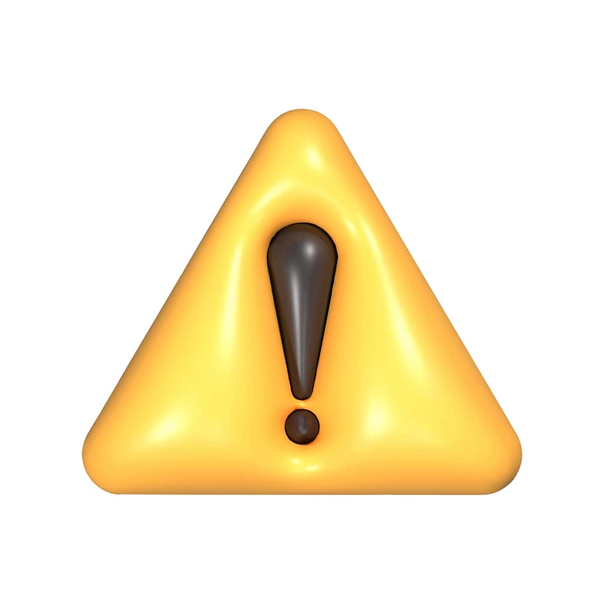 3D sariq uchburchak undov belgisi belgisi | 3d yellow triangle exclamation mark icon 1