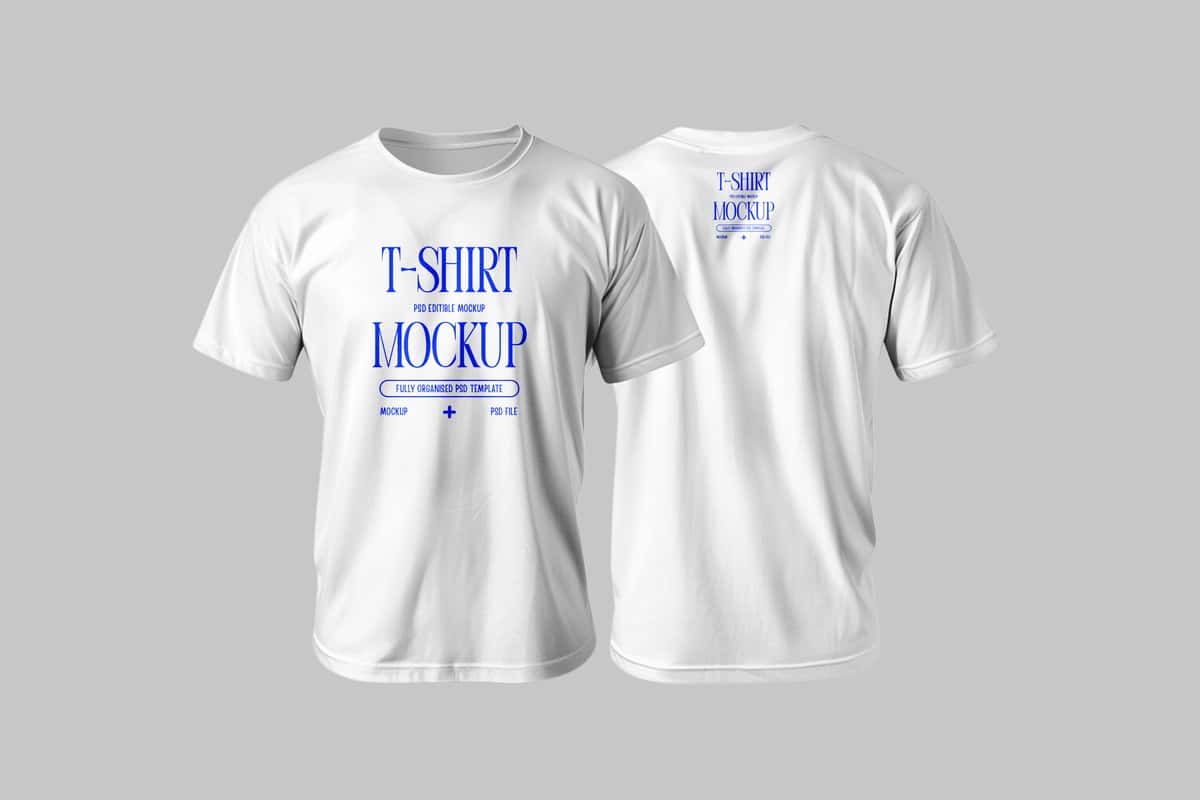 Haqiqiy oq futbolka maketi kiyim dizayni taqdimoti | Realistic white t shirt mockup apparel design presentation 1