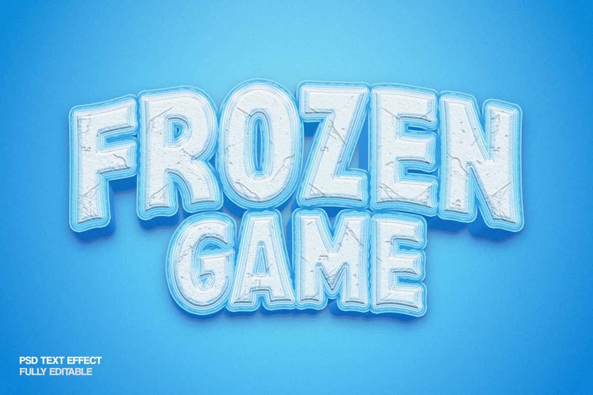 Muzlatilgan o'yin matn effekti | Frozen game text effect 1