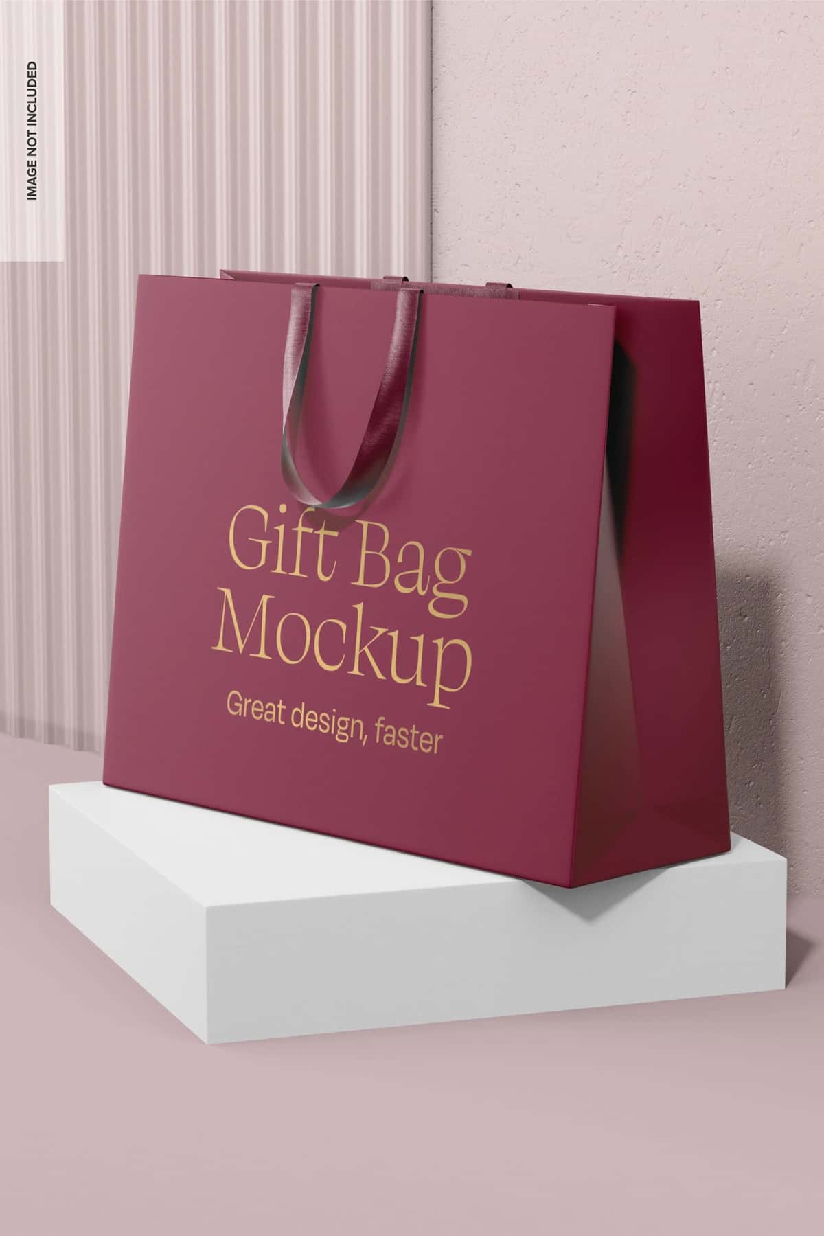 Tutqichli maket istiqbolli nafis sovg'a sumkasi | Elegant gift bag with handle mockup perspective 1