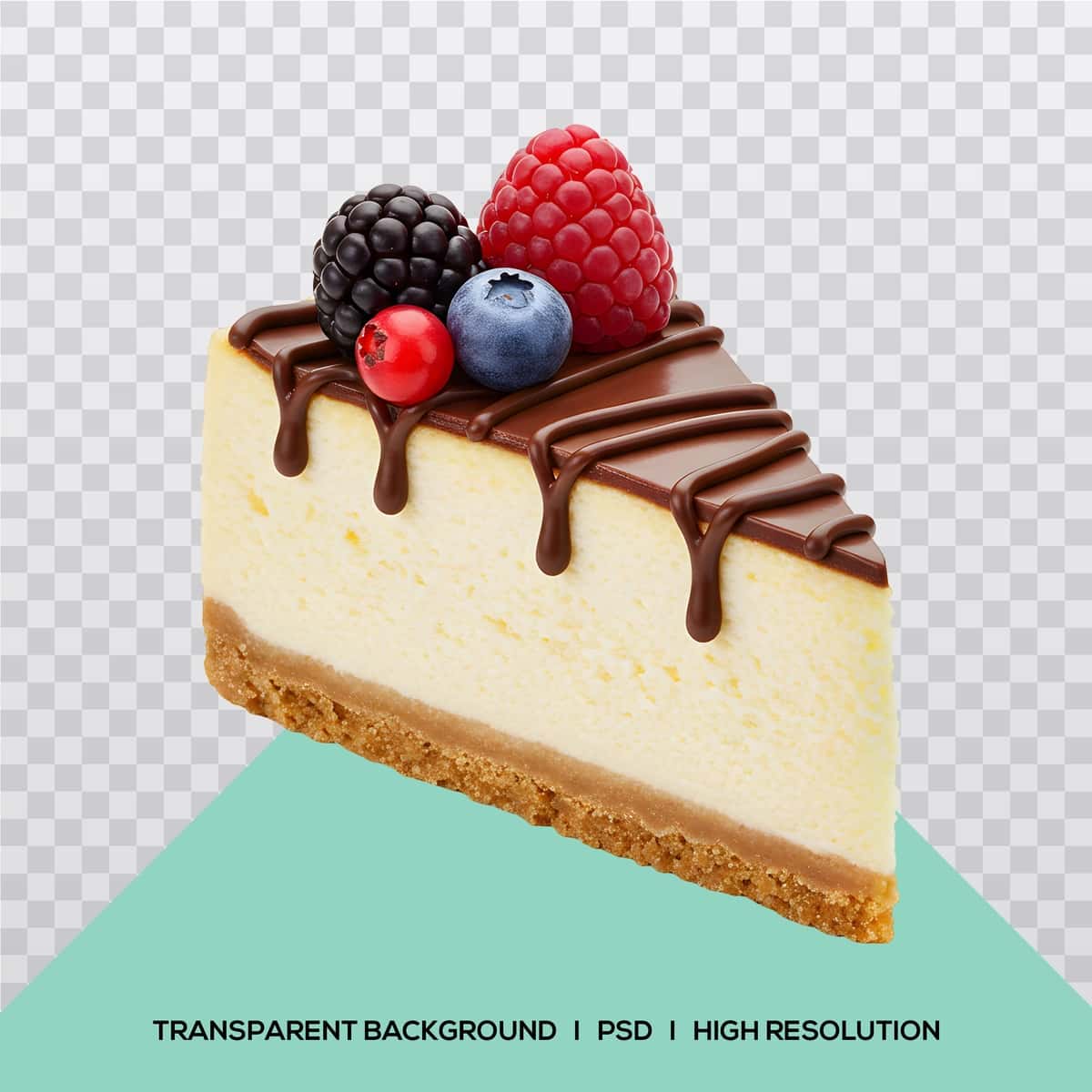 Rezavorlar bilan mazali cheesecake bo'lagi | Delicious cheesecake slice with berries chocolate drizzle 1