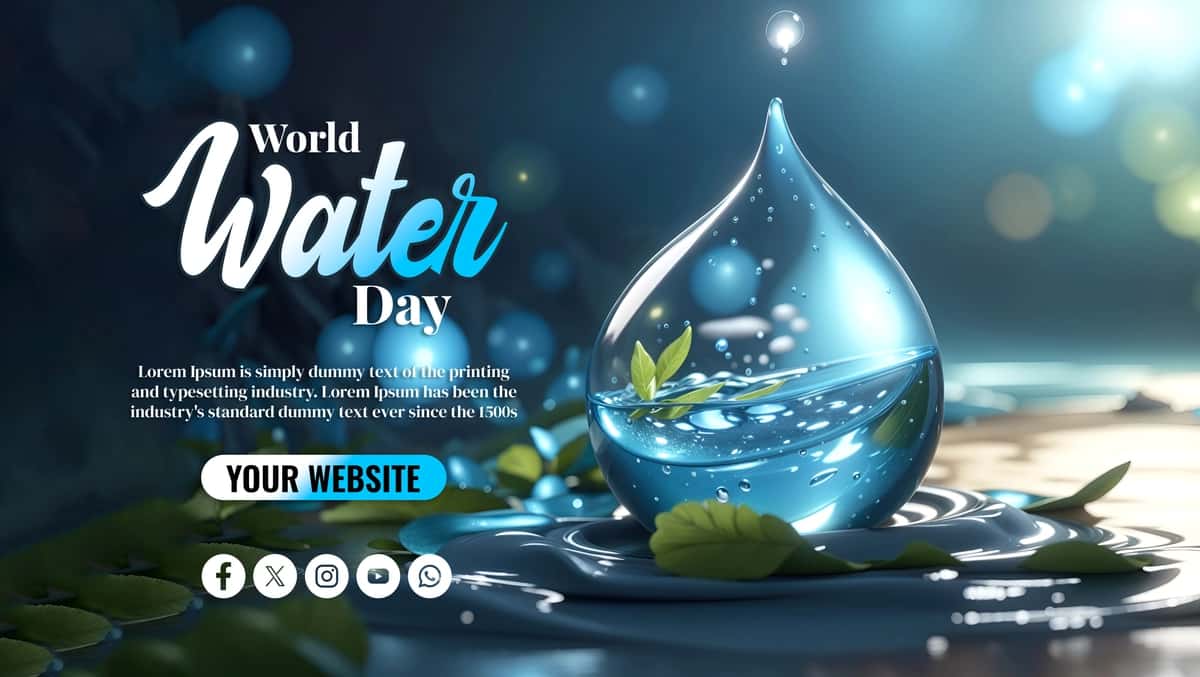 Jahon suv kuni ijtimoiy media banneri | World water day social media banner 1