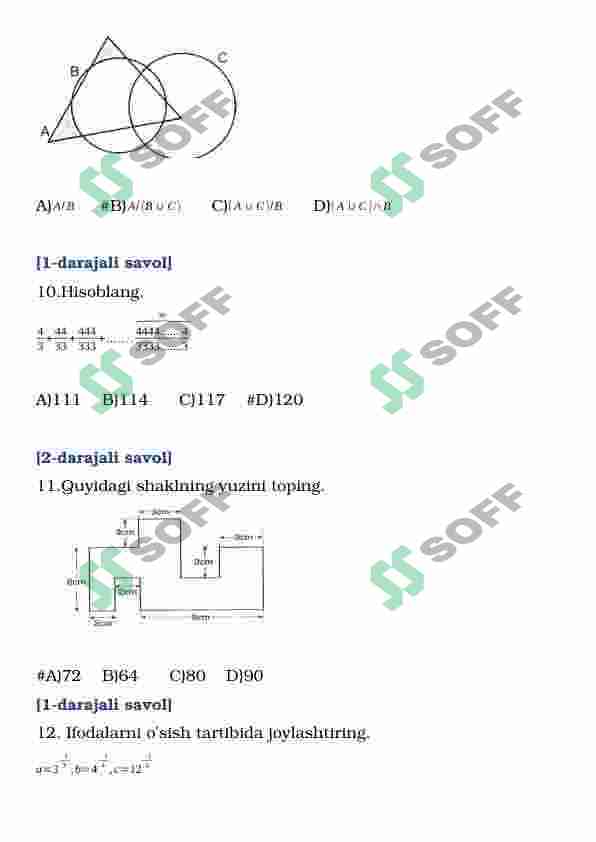 Matematika DTM BMB 30 talik test 3