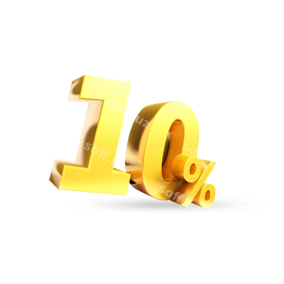 O'n oltin ramz uch o'lchovli render | 10 golden symbol 3d render 1