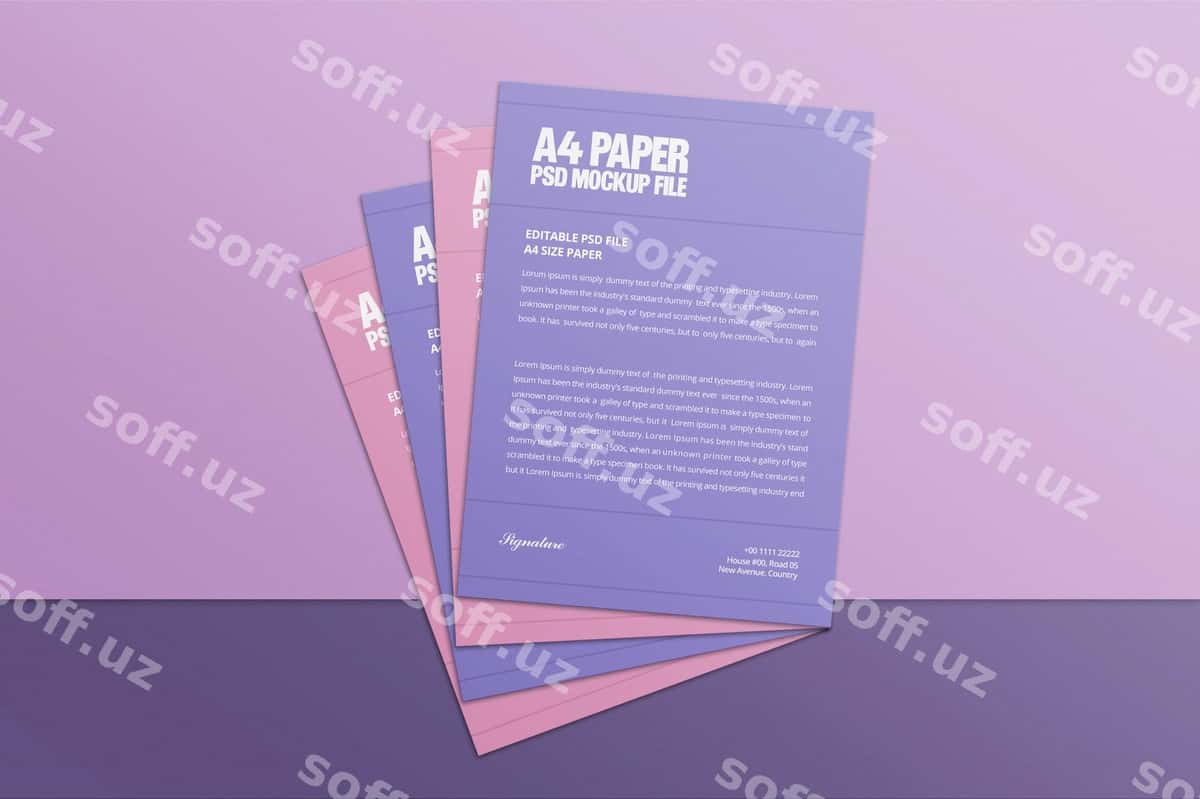 10 pochta qadoq PSD mockup fayli | 10 letterhead psd mockup file 1