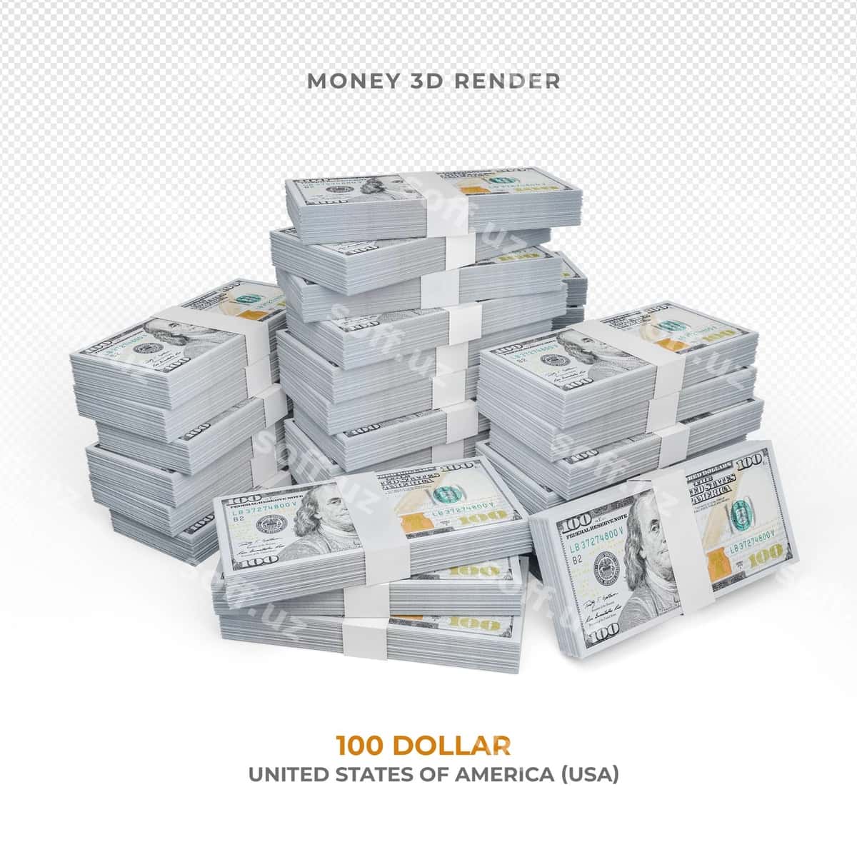 100 dollar pul paketi ajraltirilgan | 100 dollar money pack isolated 1