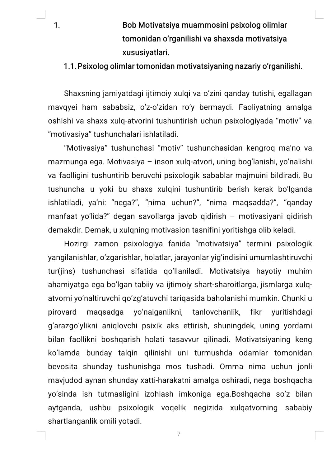 Motivning tuzilishi va funksiyalari 1
