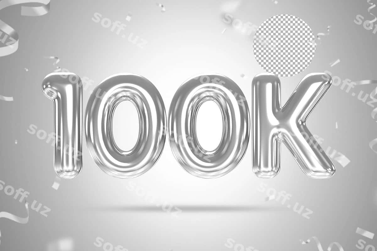 100k izdoshlari kumush sharlar soni | 100k followers silver balloons number 1