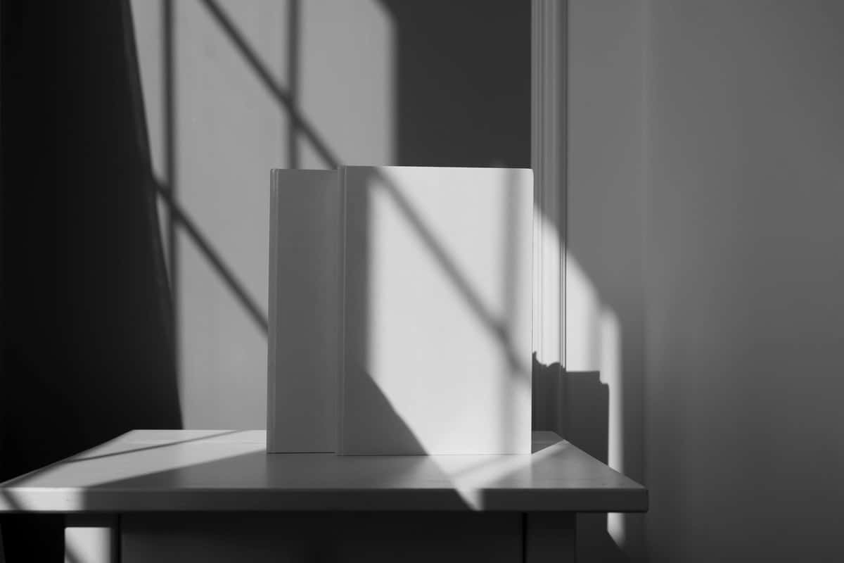 Yorug'lik soyalari bilan kitob maketi | Book mockup with lights shadows 1