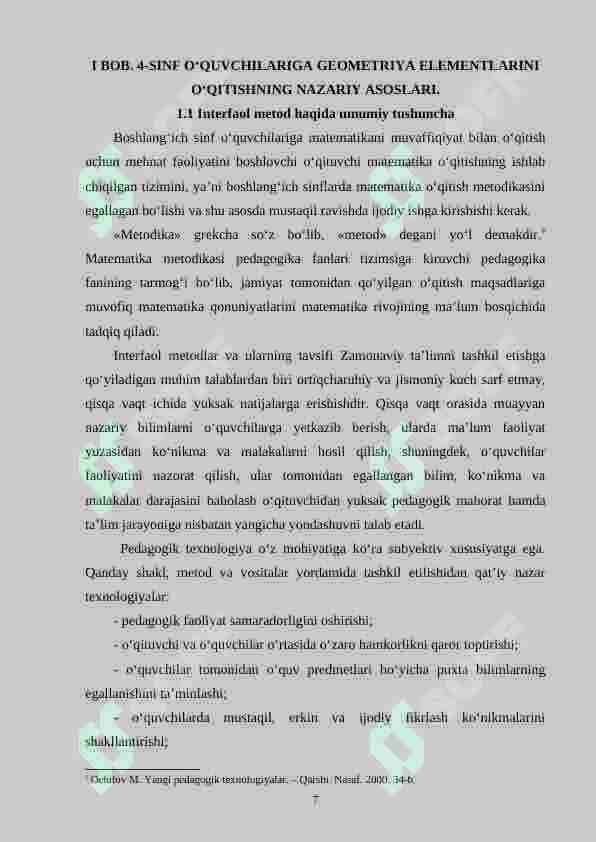 Uchinchi to‘rtinchi sinflarda geometrik materialni o‘rganish metodikasi 7