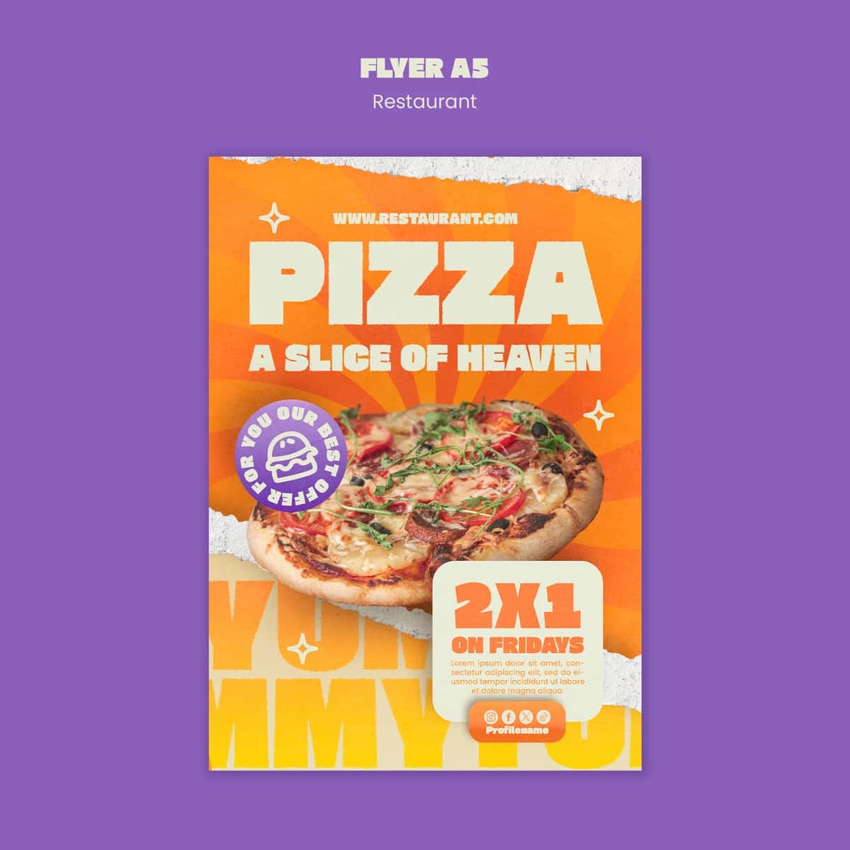 Restoran shablon dizayni | Restaurant template design 1