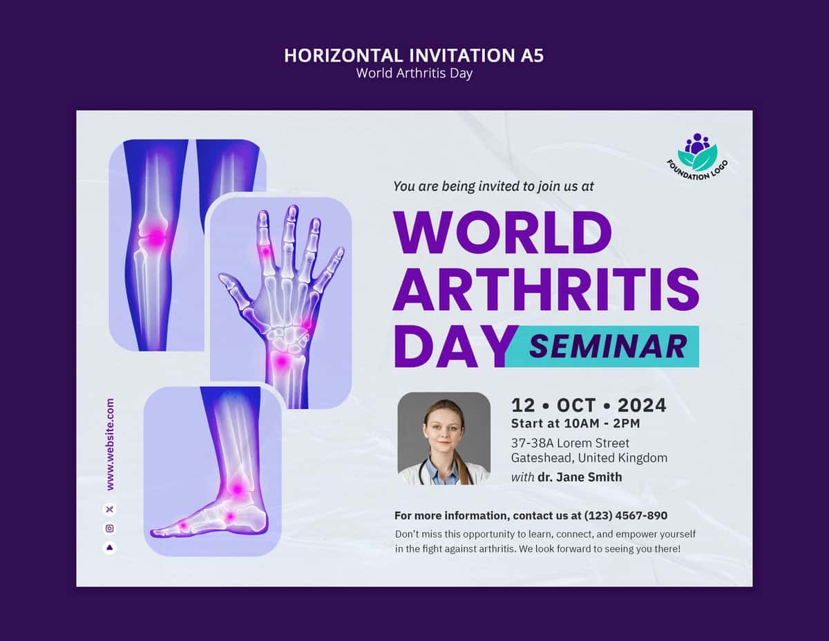 Jahon artrit kuni shablon dizayni | World arthritis day template design 1