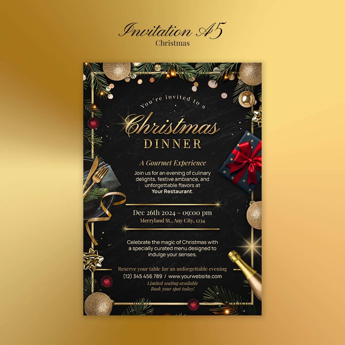 Rojdestvo bayrami shabloni | Christmas celebration template 1