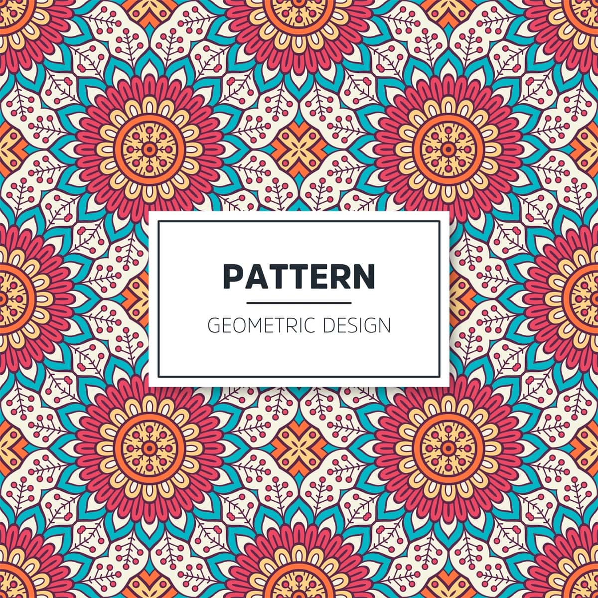 Rangli mandala choksiz naqsh | Colorful mandala seamless pattern 1