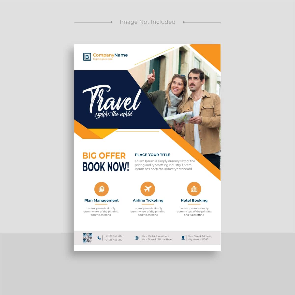 Sayohat sayohati varaqasi shabloni | Travel tour sale flyer template 1