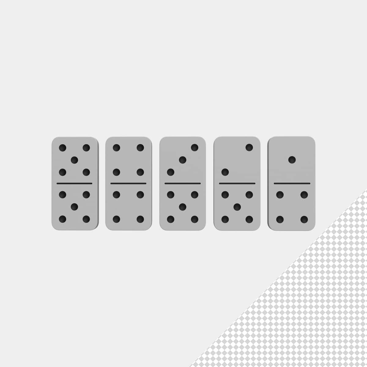 Izolyatsiya qilingan premium psd dominolarini yoping | Close up dominoes isolated premium psd 1