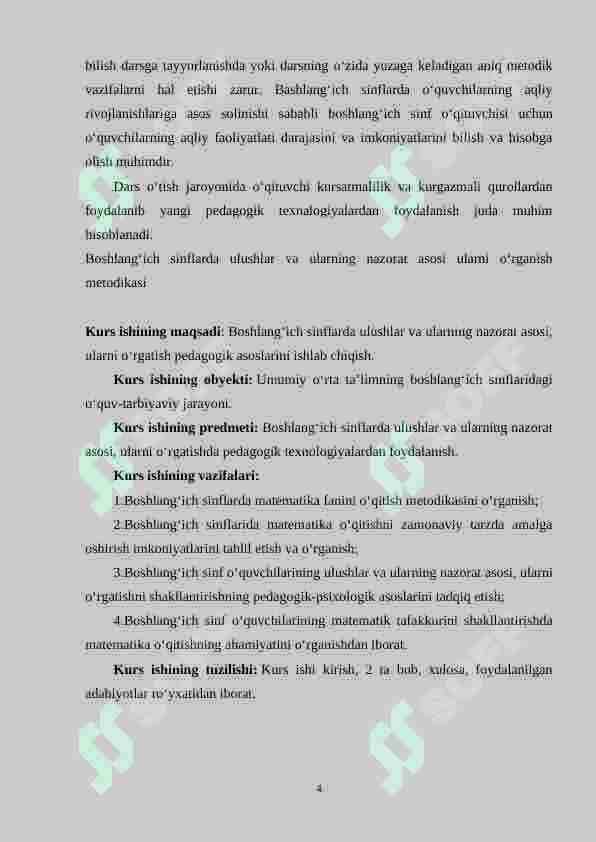 Boshlang‘ich sinflarda ulushlar va ularning nazorat asosi ularni o‘rganish metodikasi 4