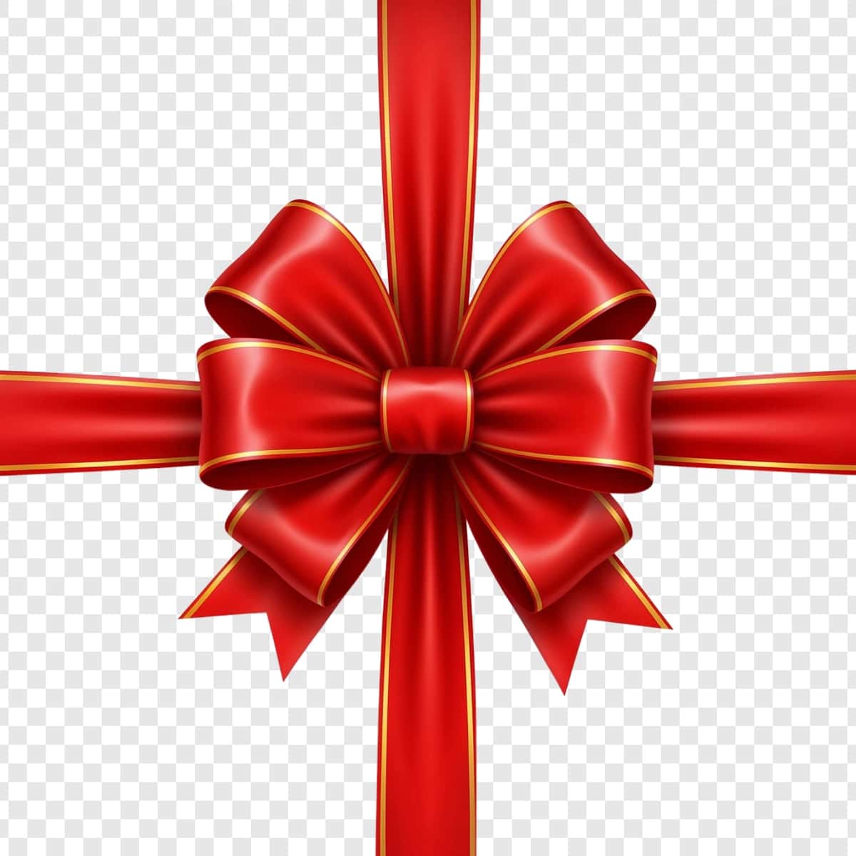 Oltin bezakli bayramona qizil lentali bantli lenta | Festive red ribbon bow with gold trim 1
