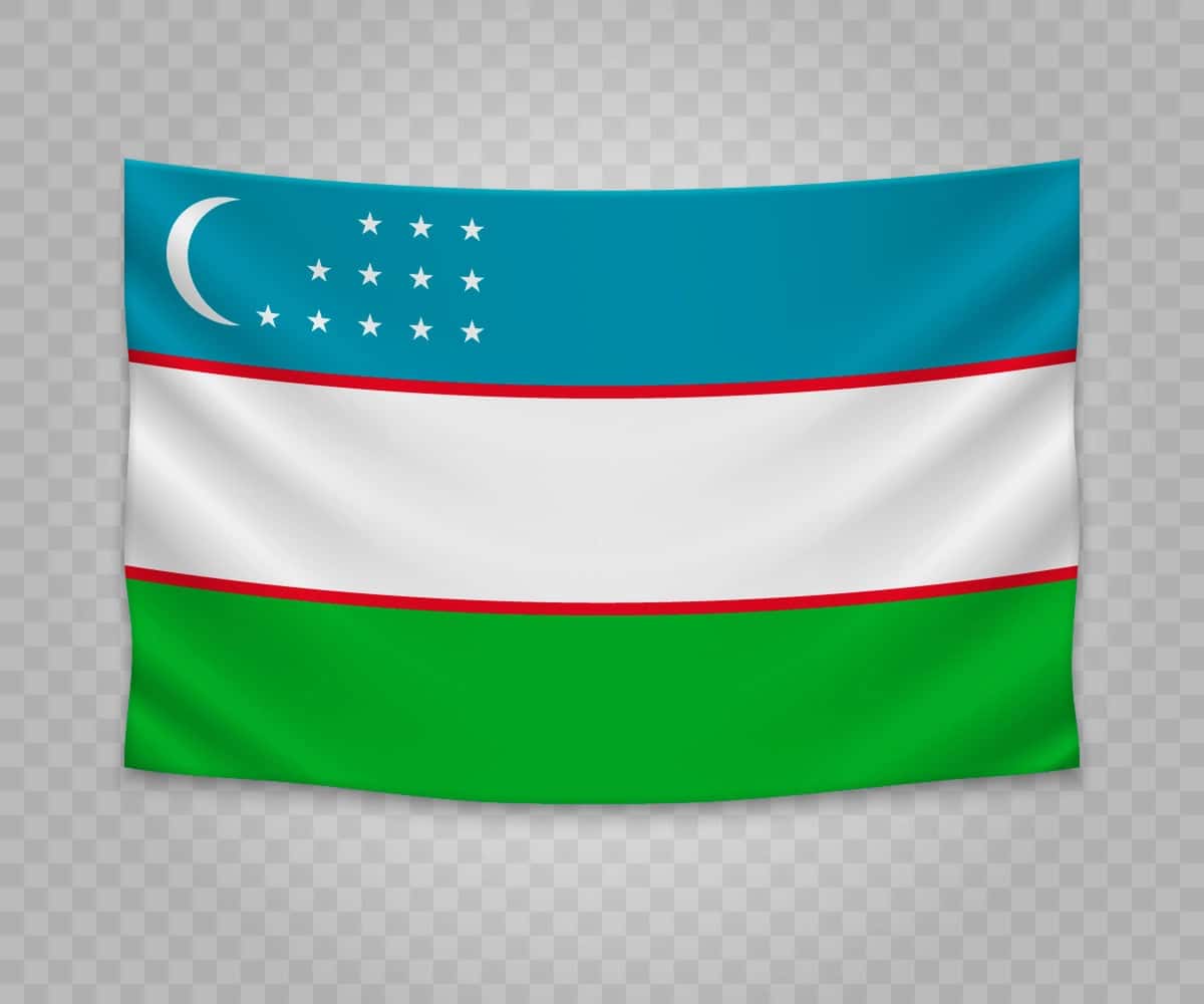 Haqiqiy osilgan bayroq o'zbekiston | Realistic hanging flag uzbekistan 1
