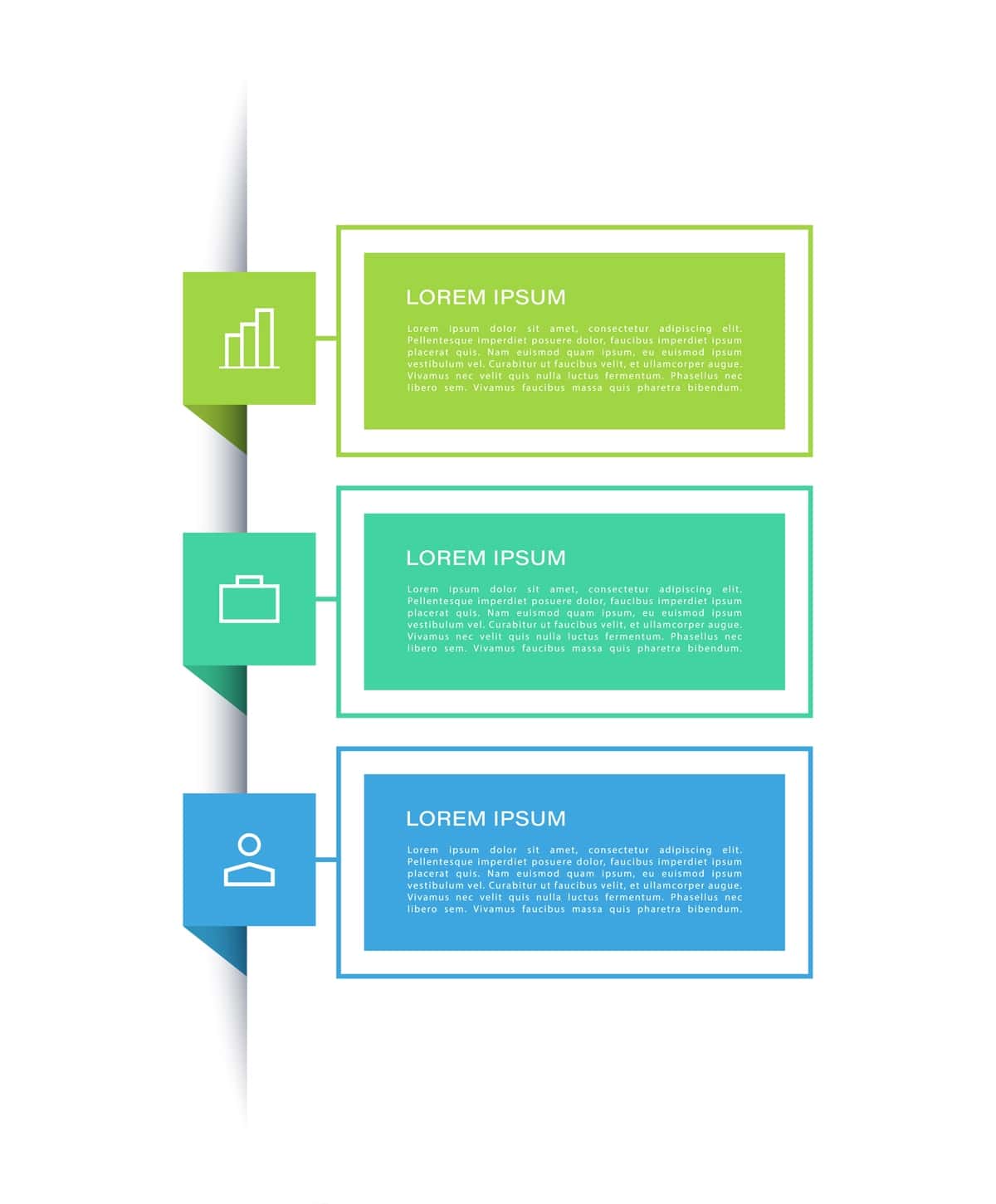 Uch bosqichli infografik vertikal vektor shablonlari biznes taqdimotlari | Three step infographic vertical vector template business presentations 1