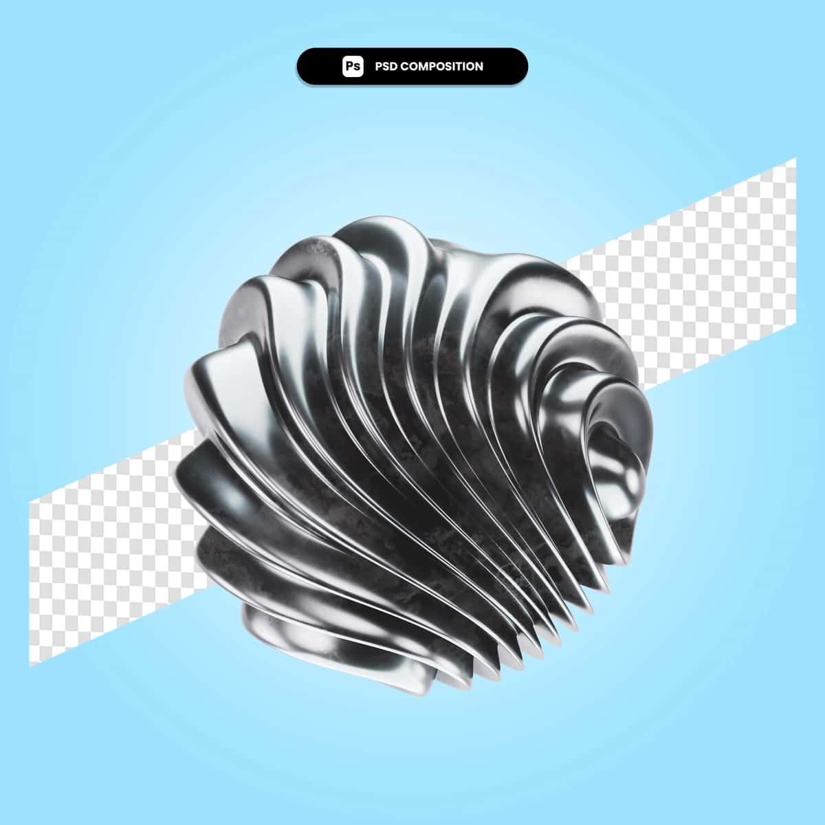 Spiral shar 3D render illyustratsiyasi ajratilgan | Spiral sphere 3d render illustration isolated 1