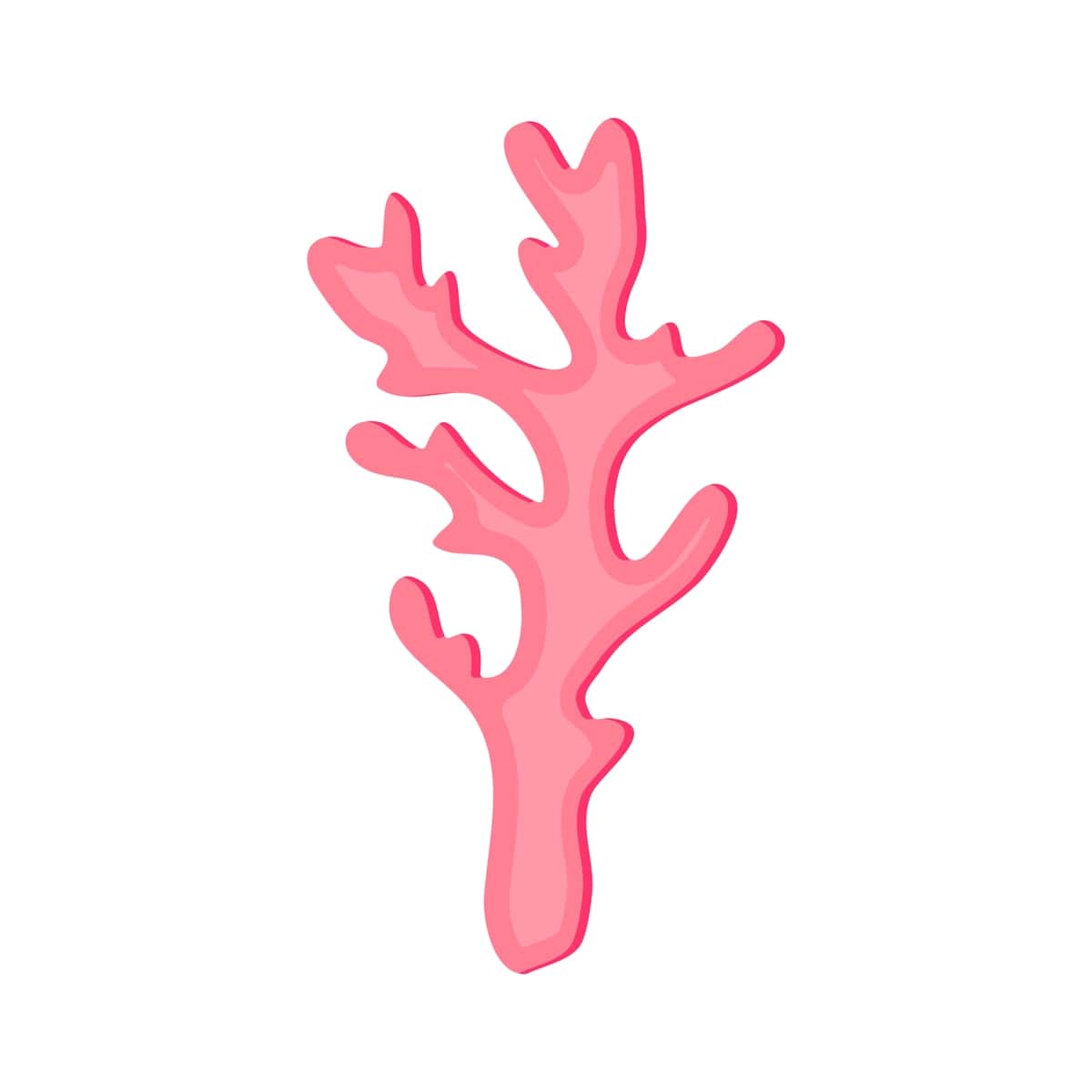 Pushti marjon izolyatsiya qilingan shoxli marjon oq fon | Pink coral isolated branch coral white background 1