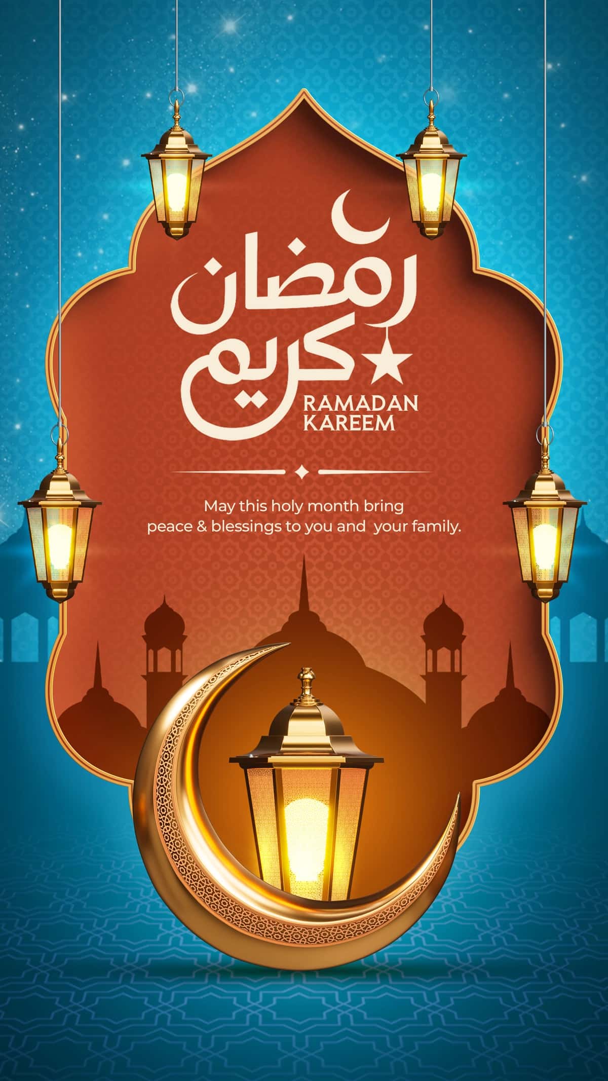 Ramazon karim an'anaviy islom festivali hikoyasi dizayn shabloni | Ramadan kareem traditional islamic festival story design template 1