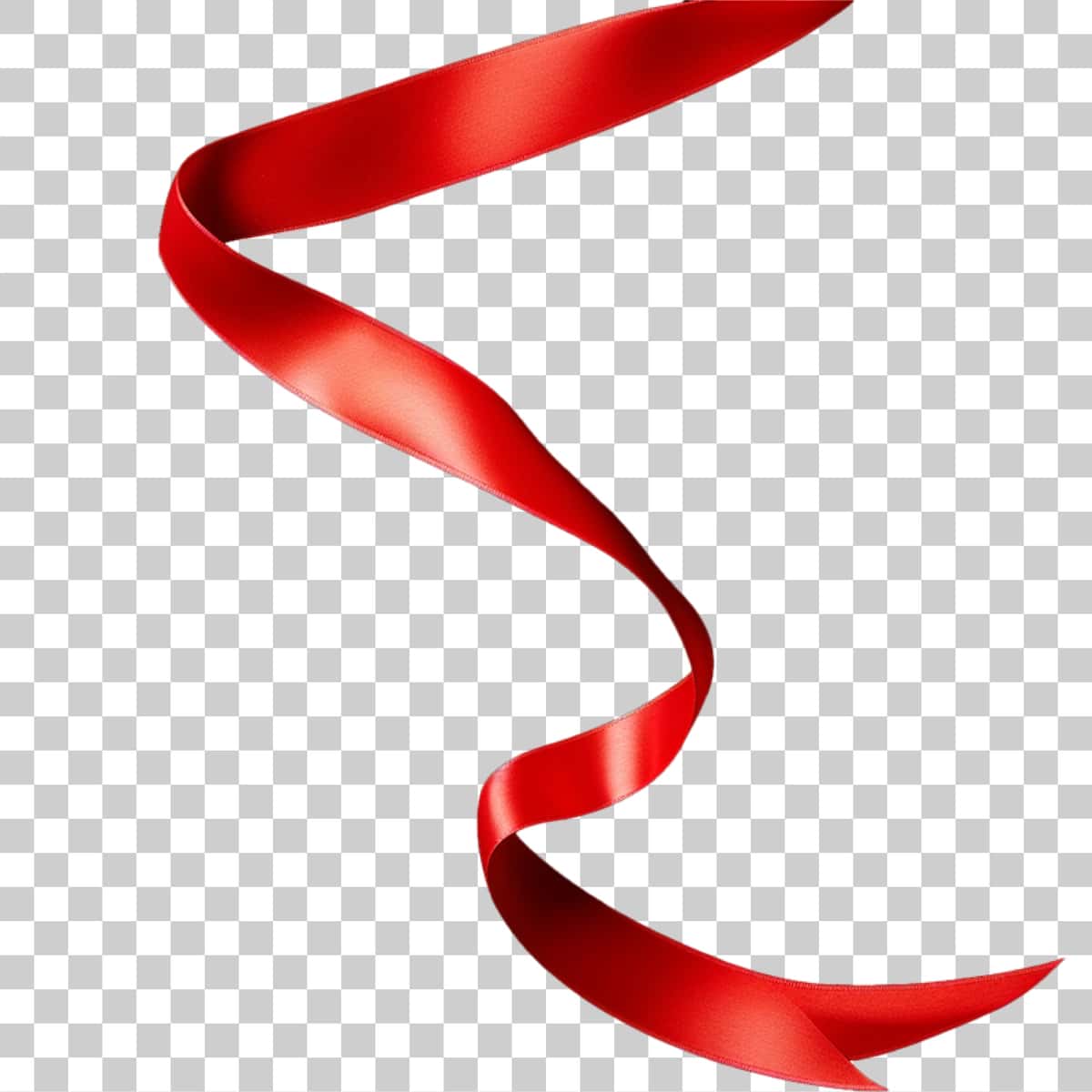 Qizil tasmali oqlangan aylana | Elegant red ribbon swirl 1