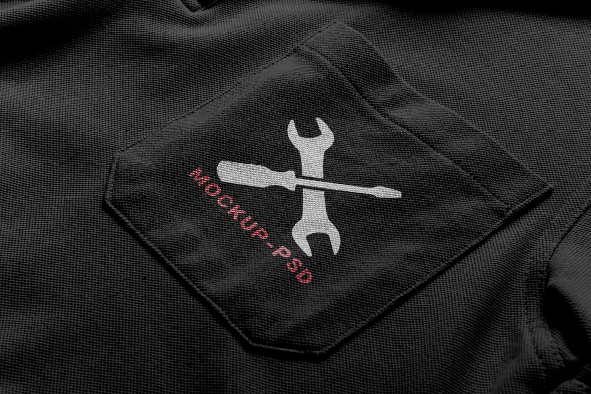 Cho'ntakli futbolka logotipi maketi | Pocket tee logo mockup 1