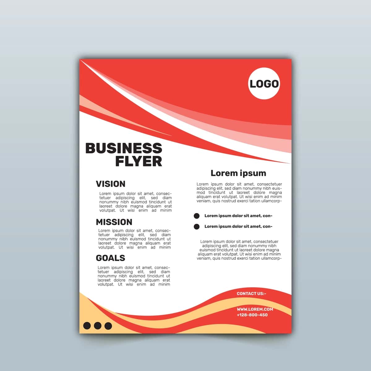 Qizil zamonaviy toza biznes korporativ flayer shabloni | Red modern clean business corporate flyer template 1