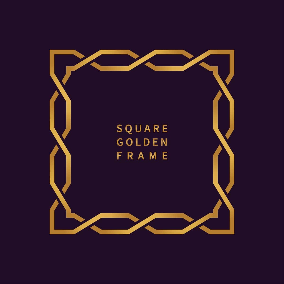 Oltin kvadrat ramka vektor tasviri | Golden square frame vector illustration 1