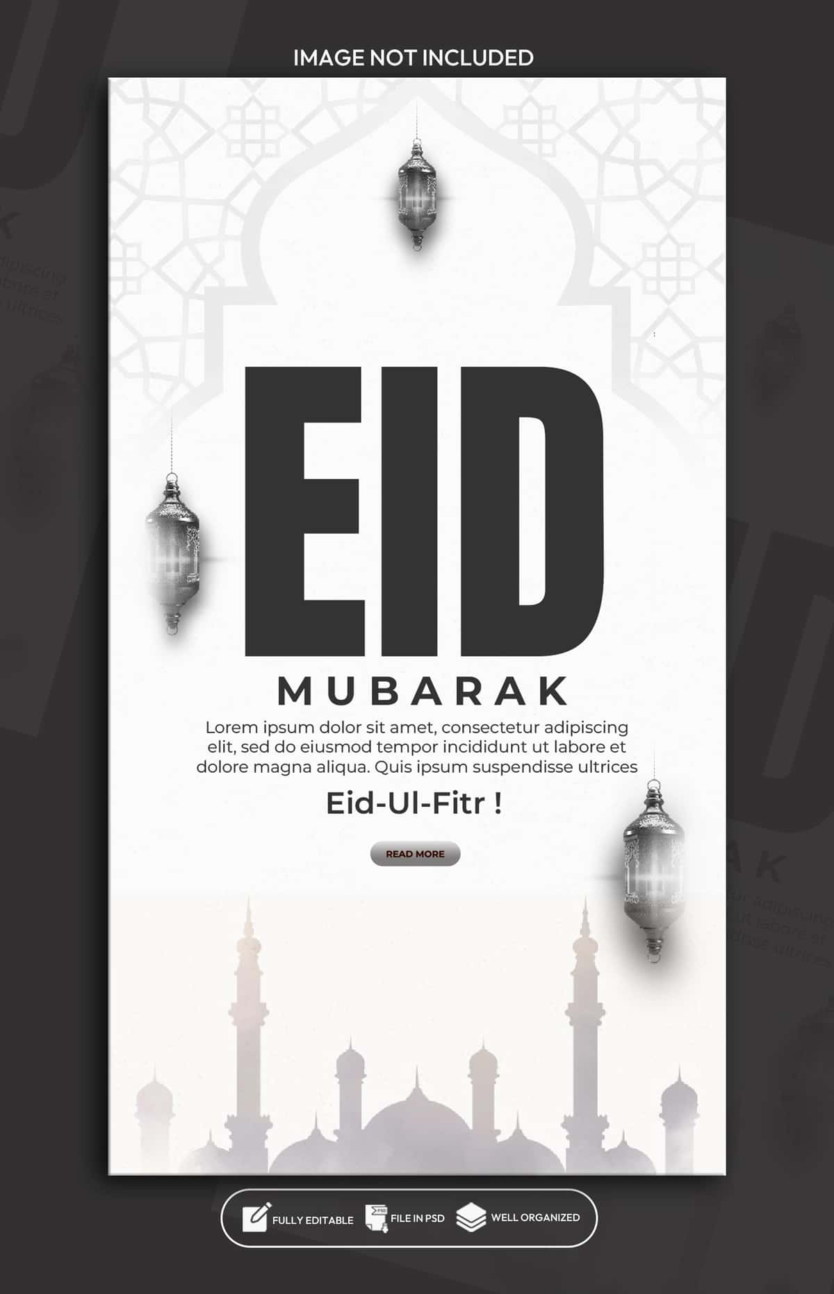 Hayit muborak hayit ul fitr facebook instagram hikoya shablon dizayni | Eid mubarak eid ul fitr facebook instagram story template design 1