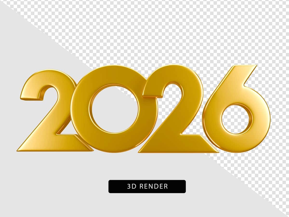 Oltin 3d render 2026 yil | Golden 3d render year 2026 1
