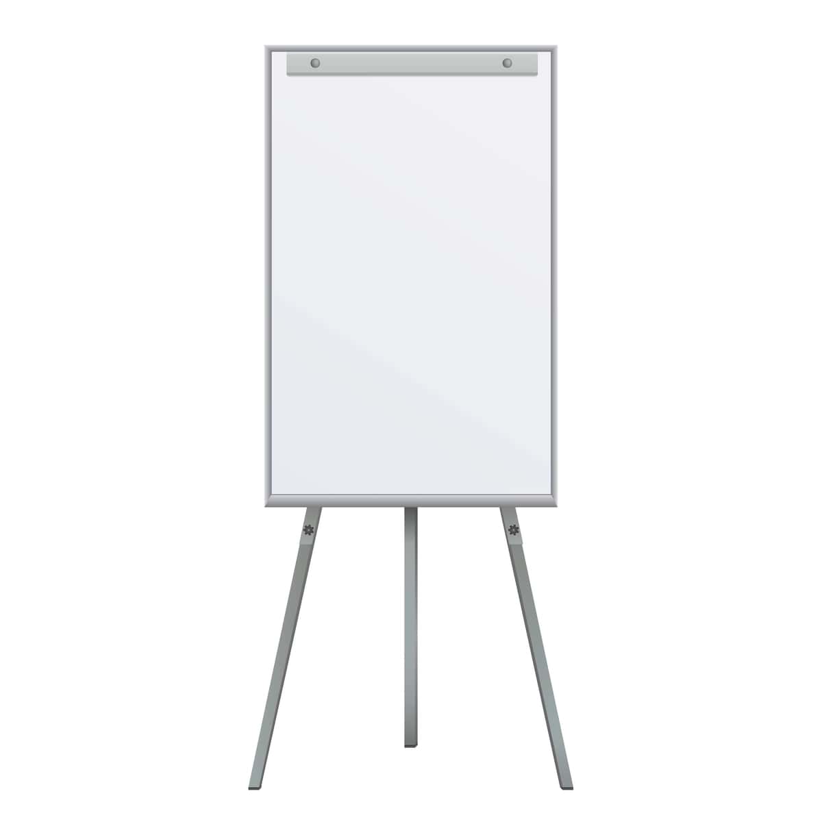 Bo'sh flip-chart bo'sh tripod oq fon ofis doskasi | Empty flip chart blank tripod white background office whiteboard 1
