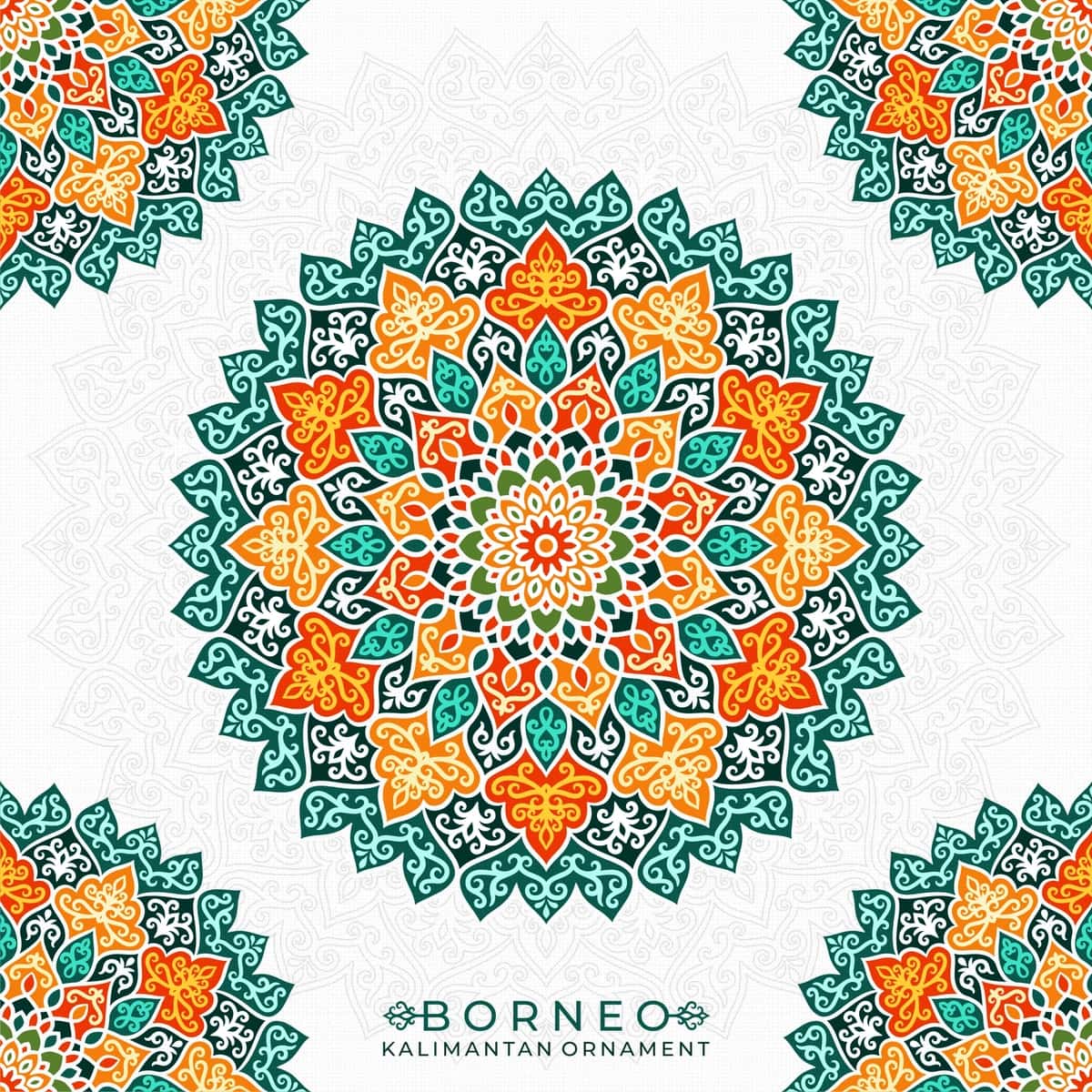 Borneo kalimantan mandala uslubidagi bezak | Borneo kalimantan ornament mandala style 1