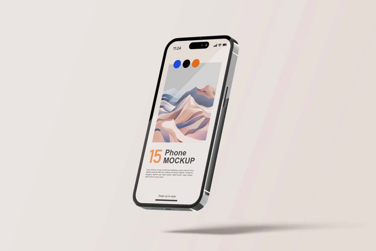Toza fon bilan minimal telefon maketi | Minimal phone mockup with clean background 1