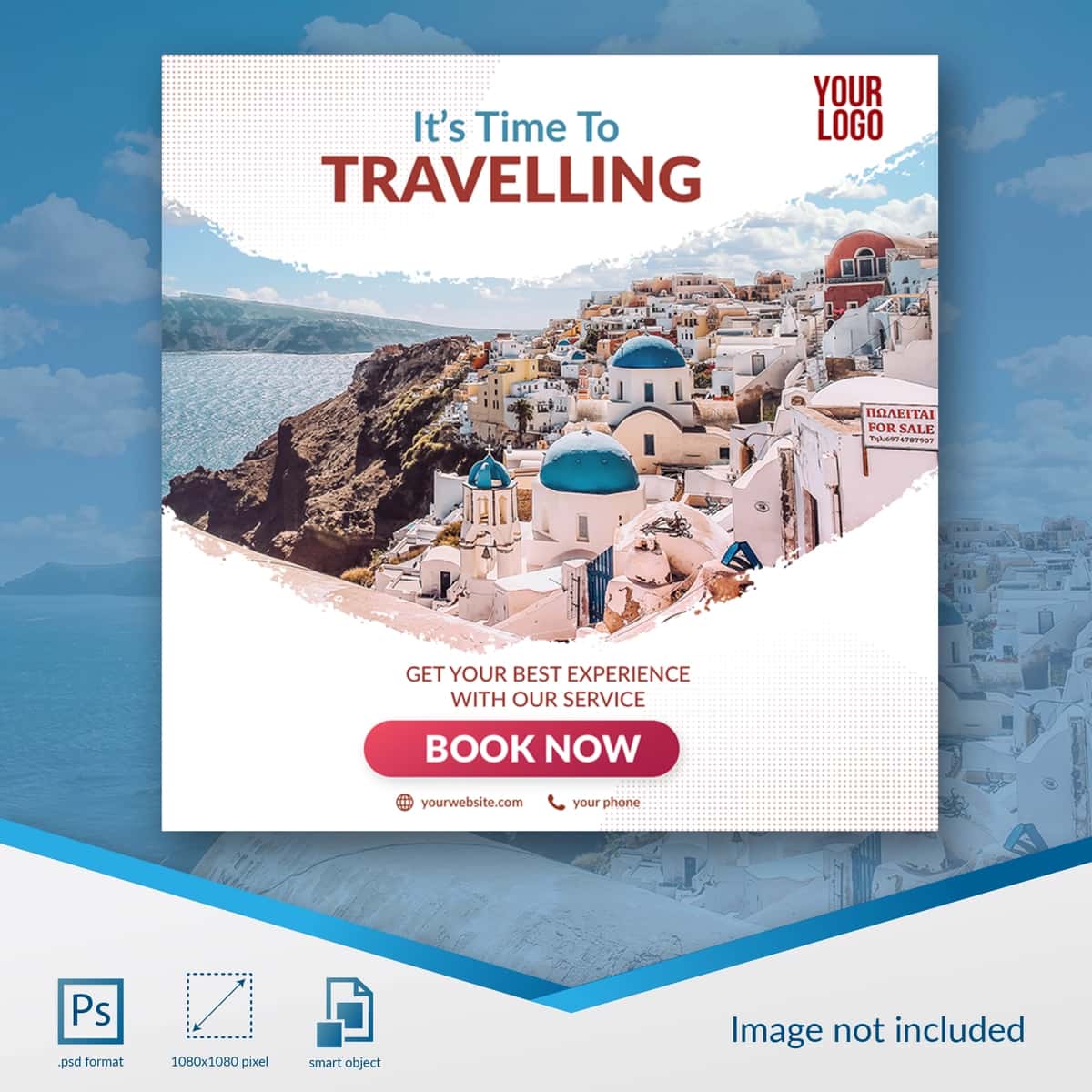 Sayohat uchun maxsus sotiladigan ijtimoiy media shabloni | Traveling special sale social media template 1
