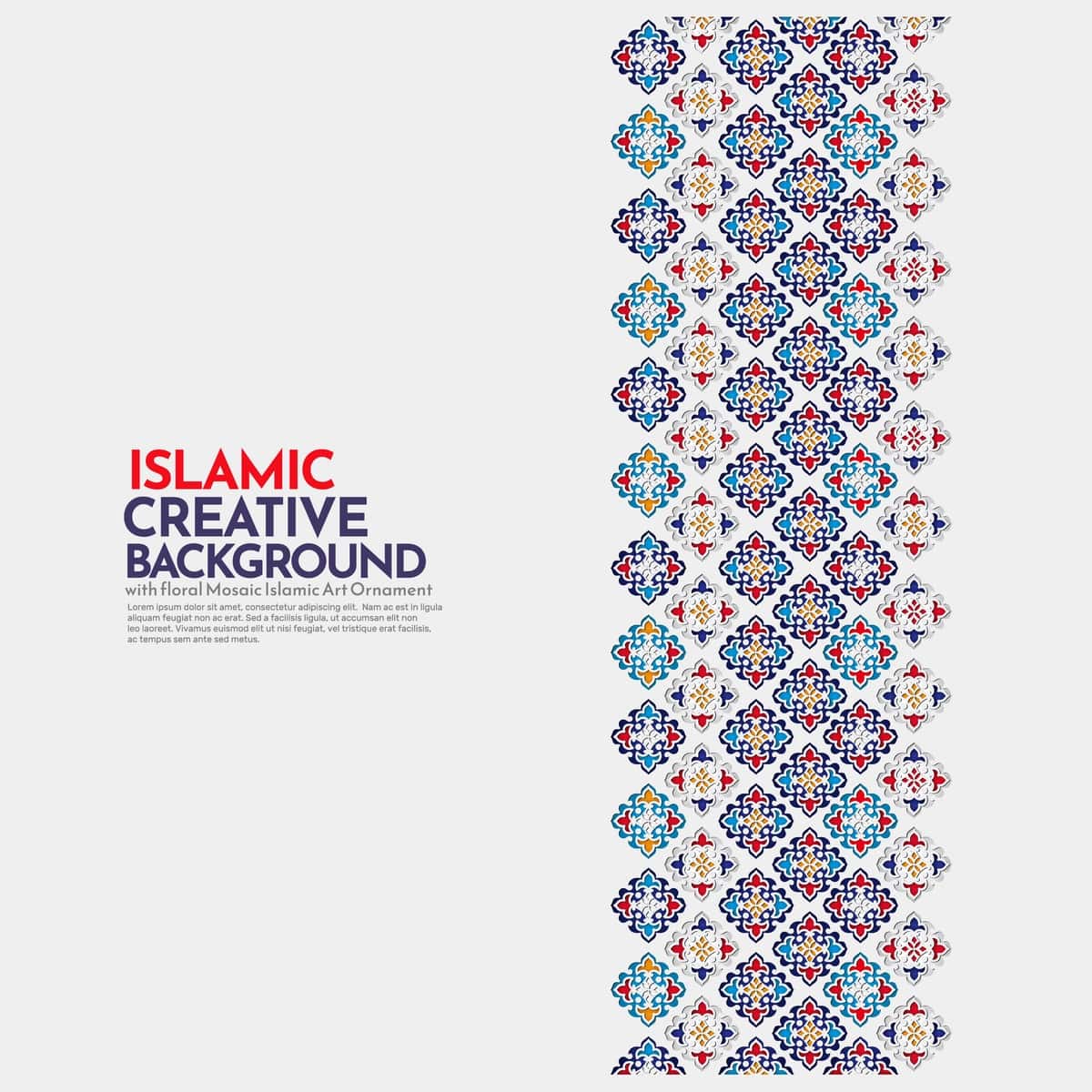 Geometrik yashil gulli naqshli islomiy fon | Islamic background with geometric green floral ornament design 1