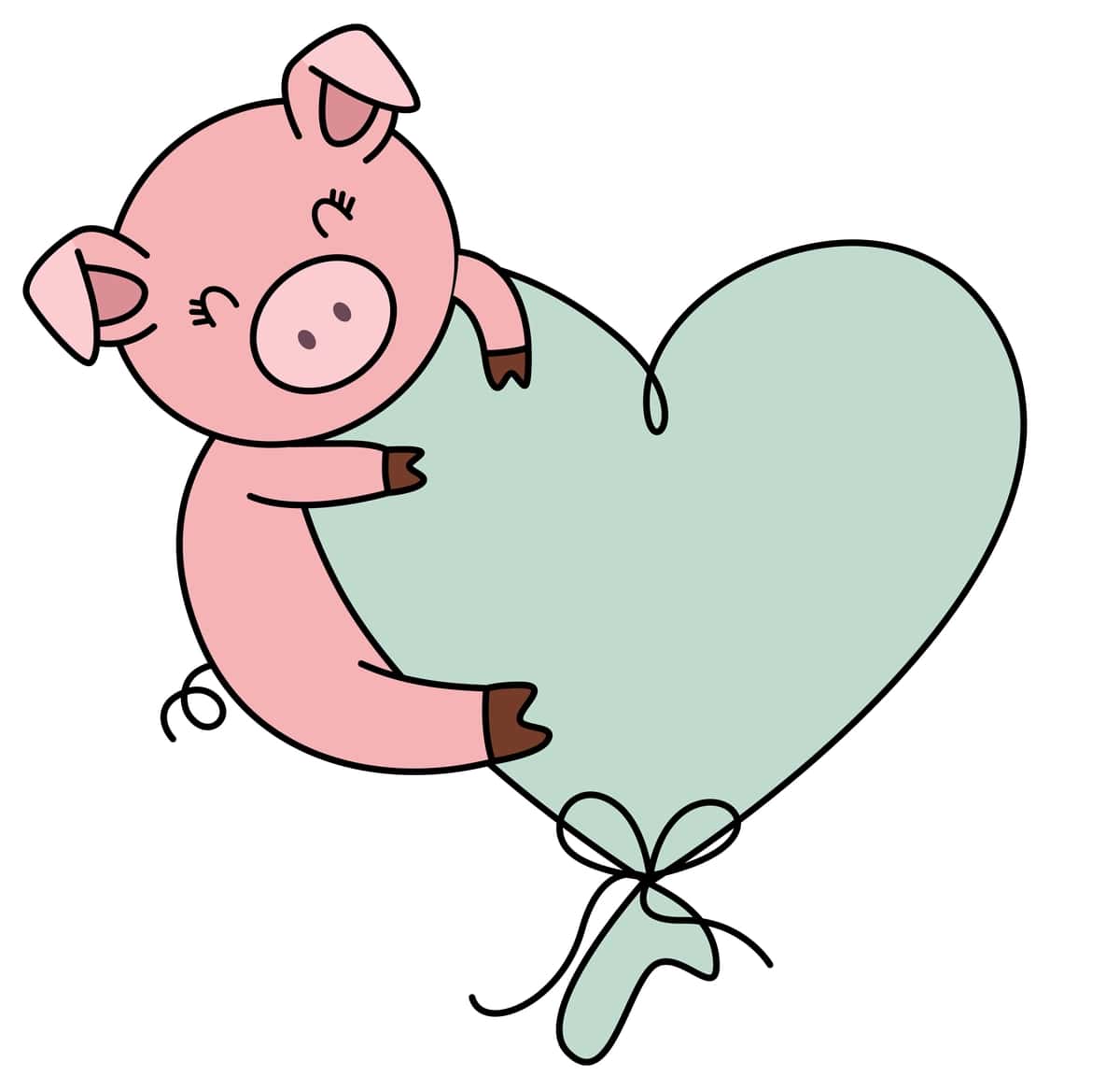 Qiziqarli cho'chqa yuqori yurak shaklidagi sharchada uchadi | Funny pig flying top heart shaped balloon 1