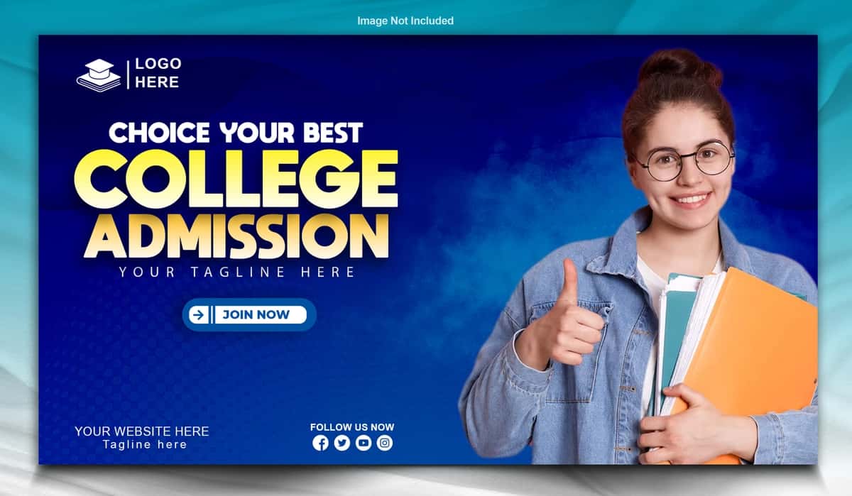 Qabul qilish uchun ochiq banner dizayn shabloni | Admission open banner design template 1
