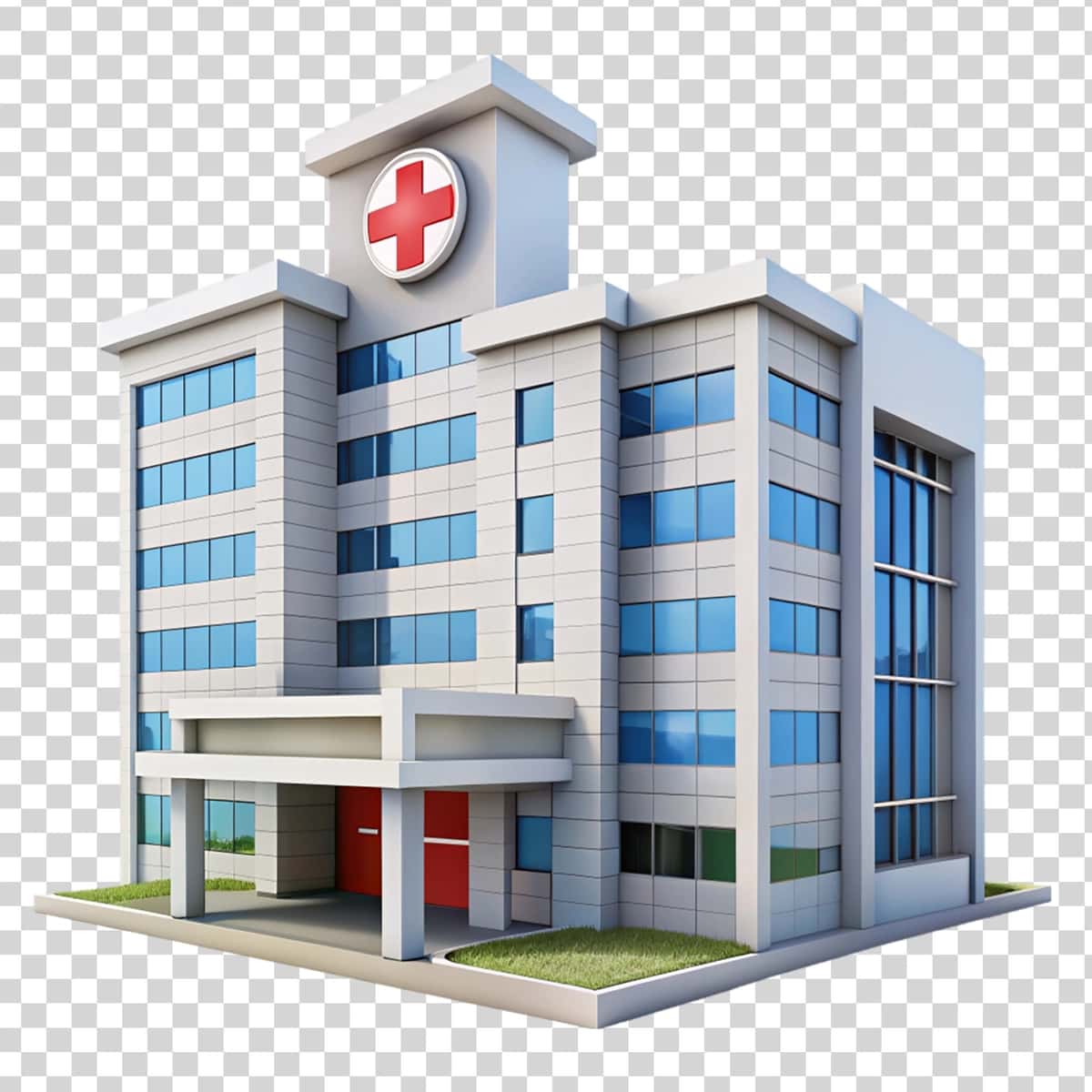 Kasalxona binosining shaffof foni | Hospital building transparent background 1