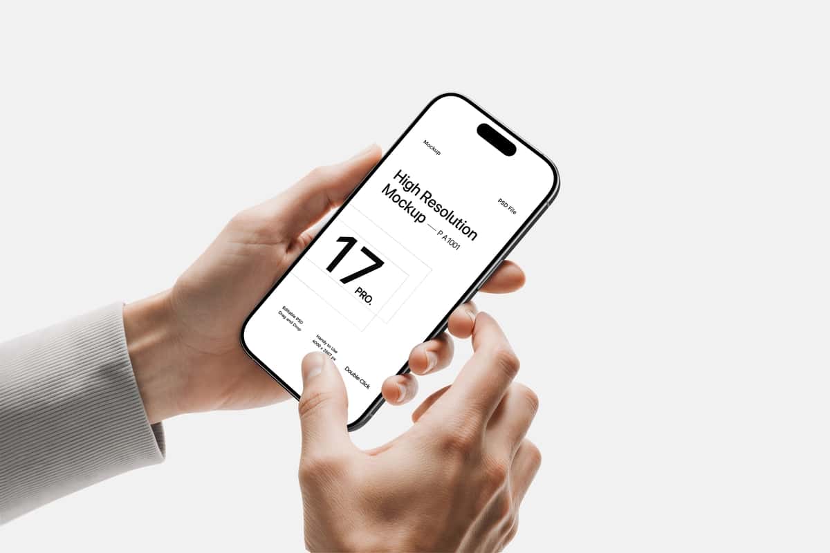 Smartfon maketi izolyatsiya qilingan fonni ushlab turgan qo'l | Hand holding smartphone mockup isolated background 1
