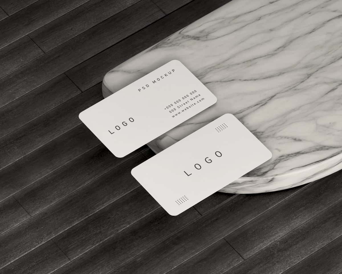 Minimalist tashrif qog'ozi maketi shabloni | Minimalist business card mockup template 1