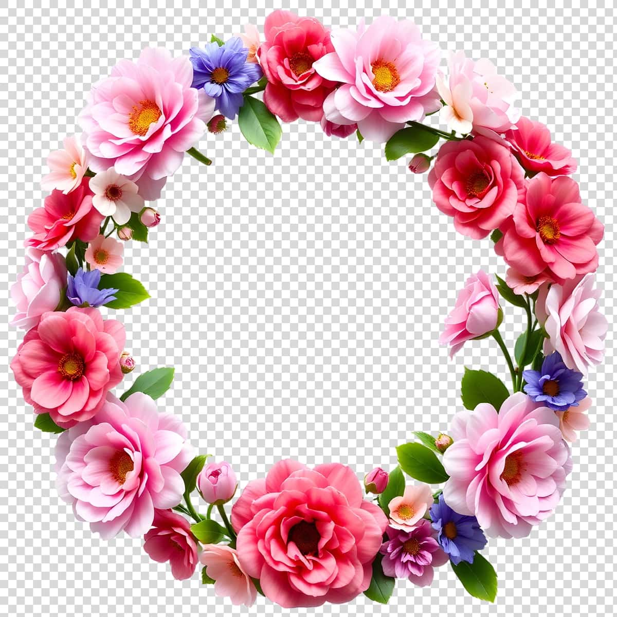 Gullar bilan rangli gulchambar rasm gul | Colorful wreath with flowers picture flower 1